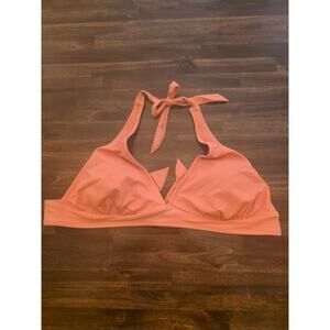 Amazon Essentials Bikini Top Coral Pink Size XL Halter Tie Neck NWT